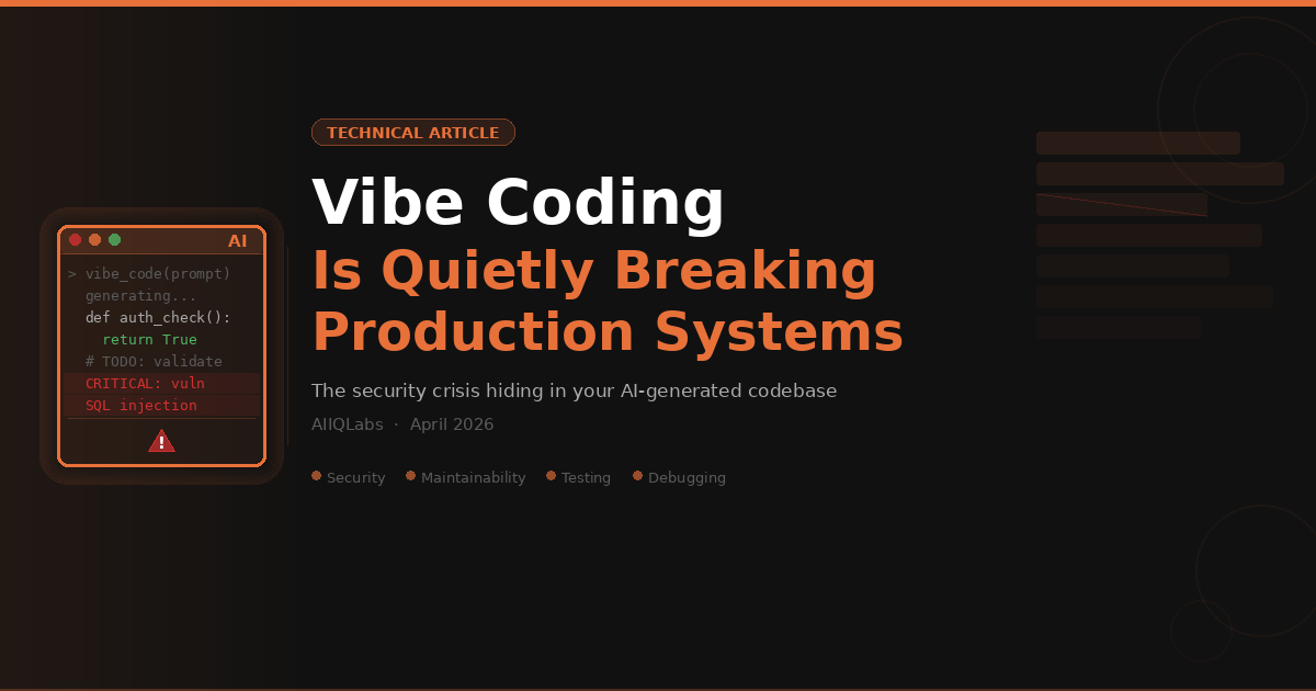 Vibe Coding Is Quietly Breaking Production Systems — Here's the Evidence